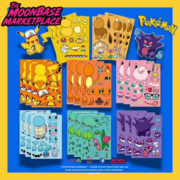 Pokémon Face Swap Sticker Sheets - Build Your Own Pikachu, Bulbasaur & More