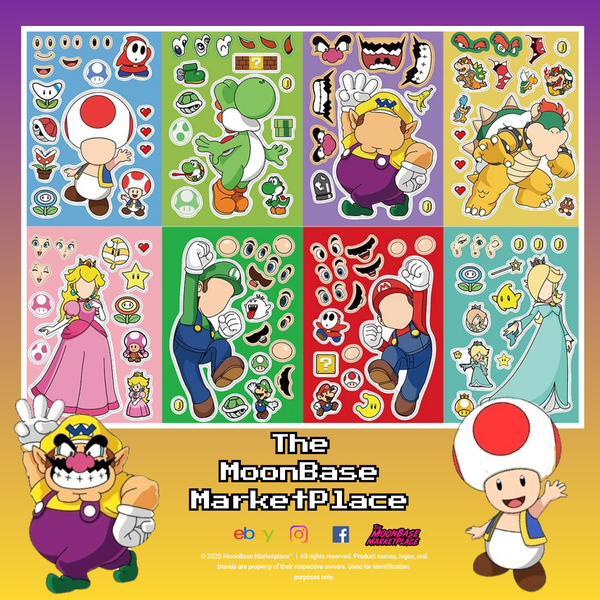 The Mario Gang Sticker Sets + Customizable Face Swap Stickers!