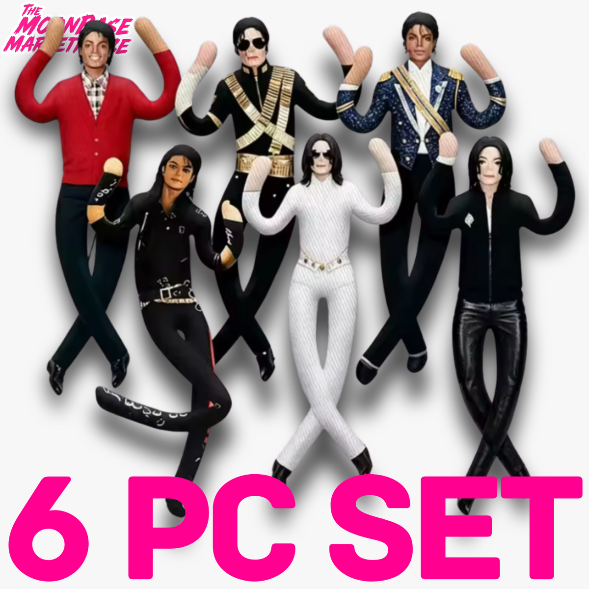 Michael Jackson Bendy Plush Doll Pack (6)