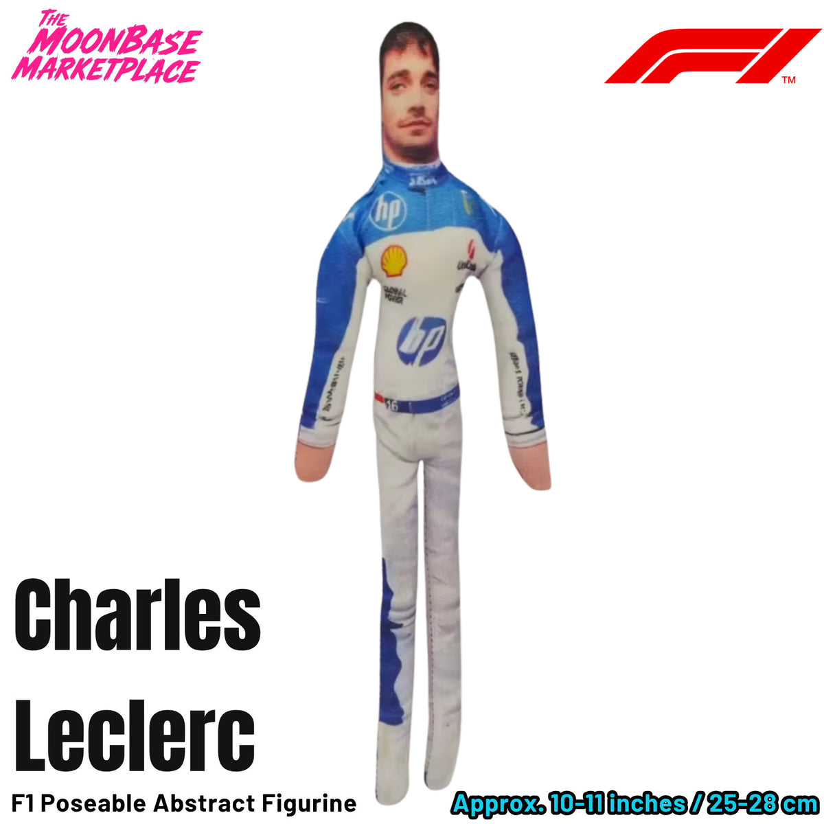 Poseable Racing Driver Plush Doll - Charles Leclerc