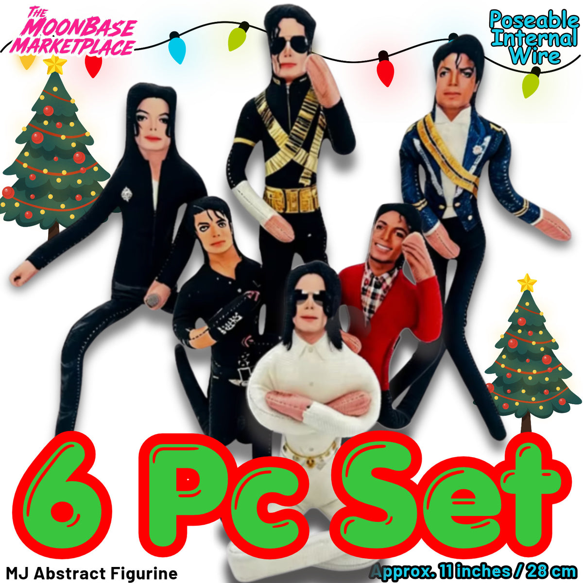 Michael Jackson Bendy Plush Doll Pack (6)