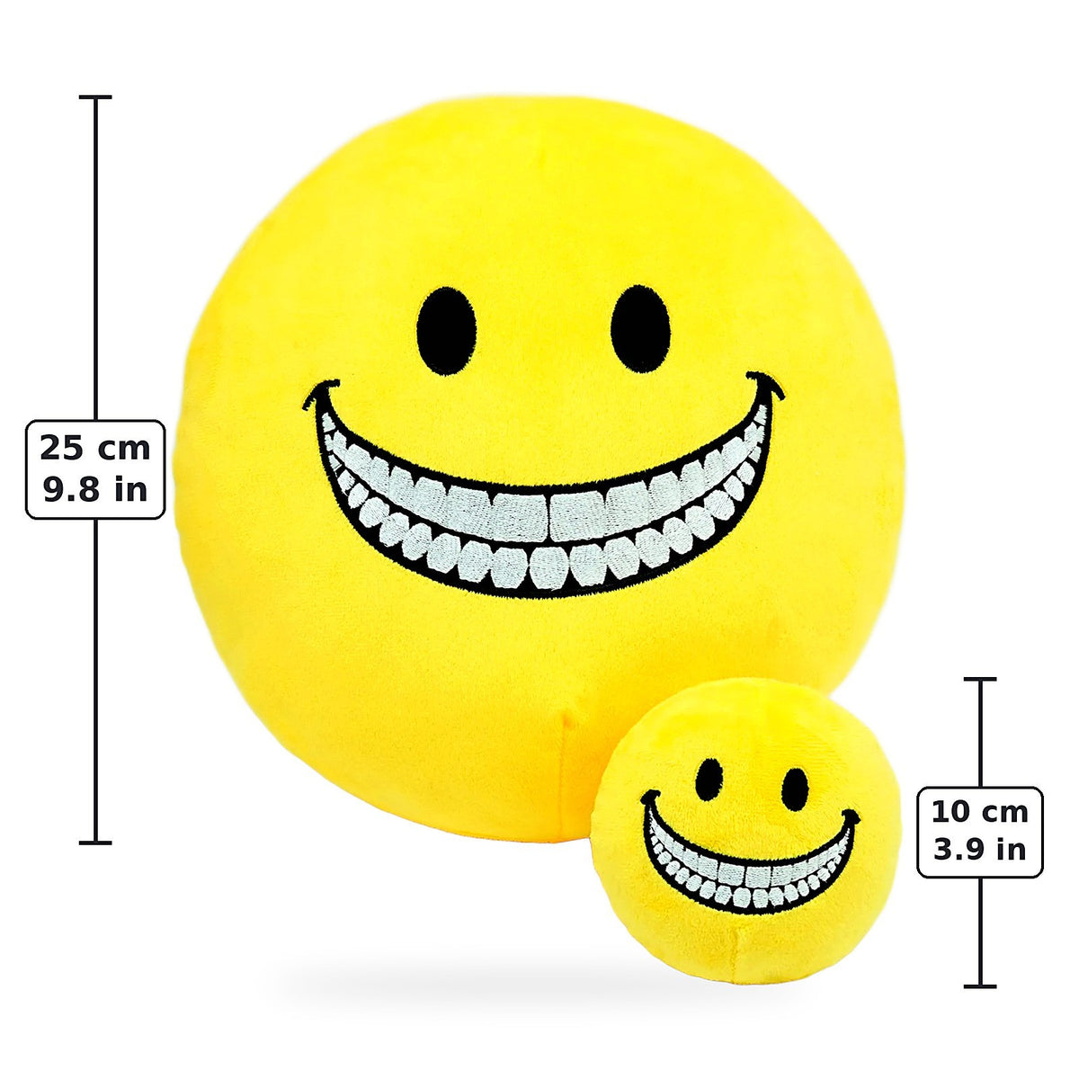 Smiley face plush set big and small