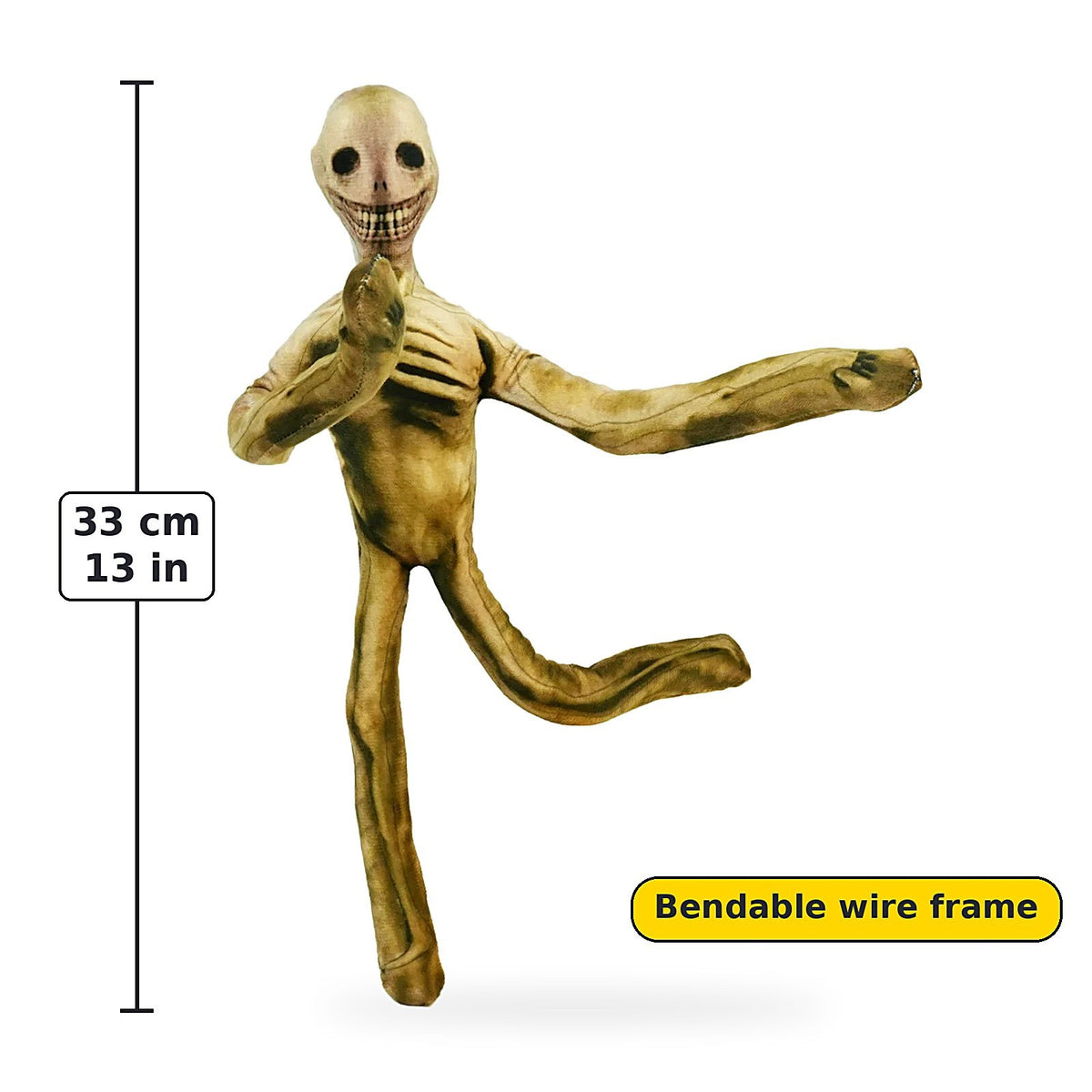 Bendable Creepy Skeleton Plush Doll, 13in