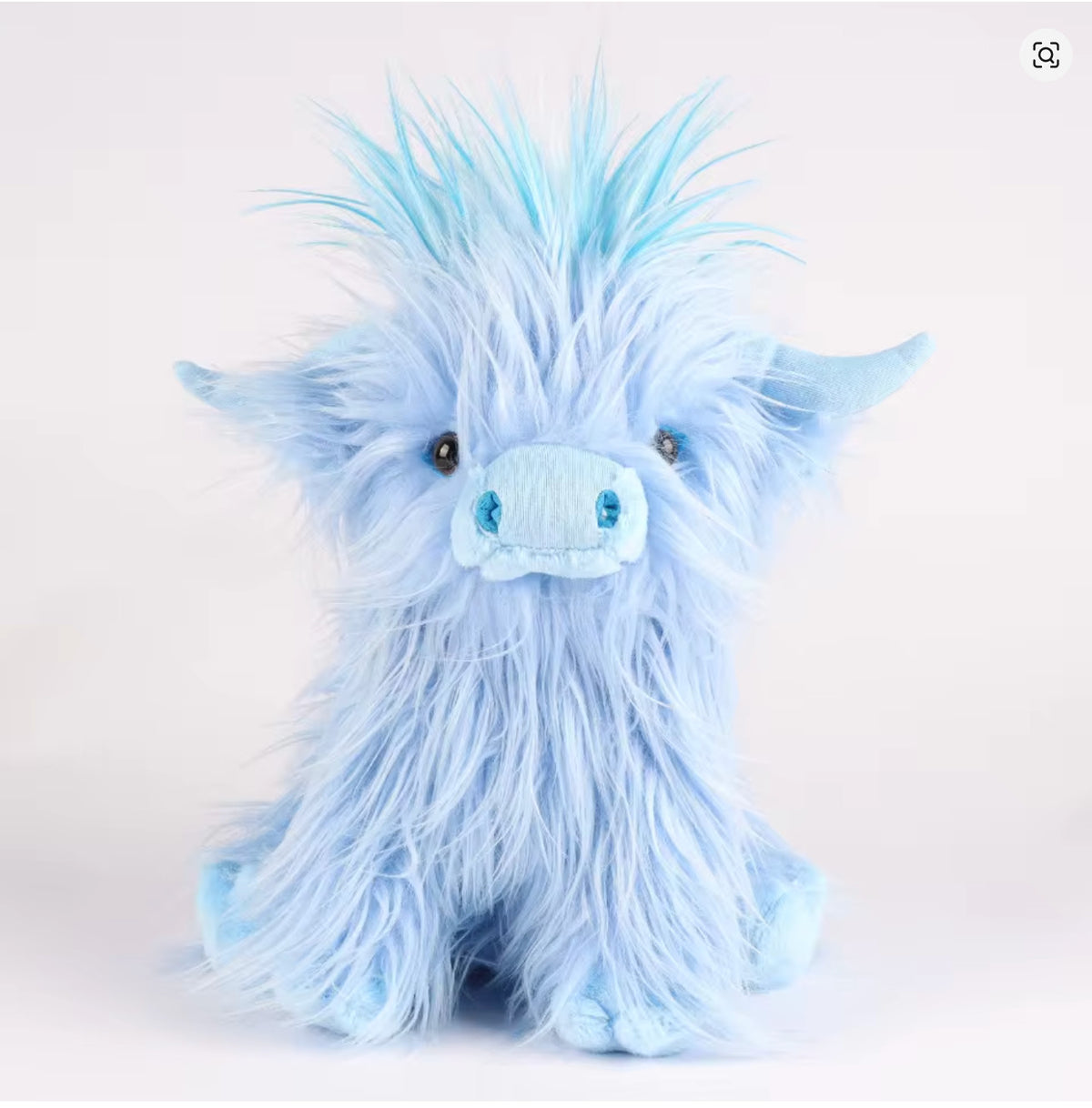 Highland Cow Plush, 10in - Blue