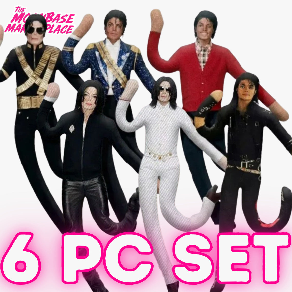 Michael Jackson Bendy Plush Doll Pack (6)