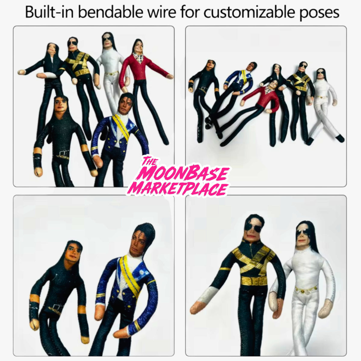 Michael Jackson Bendy Plush Doll Pack (6)