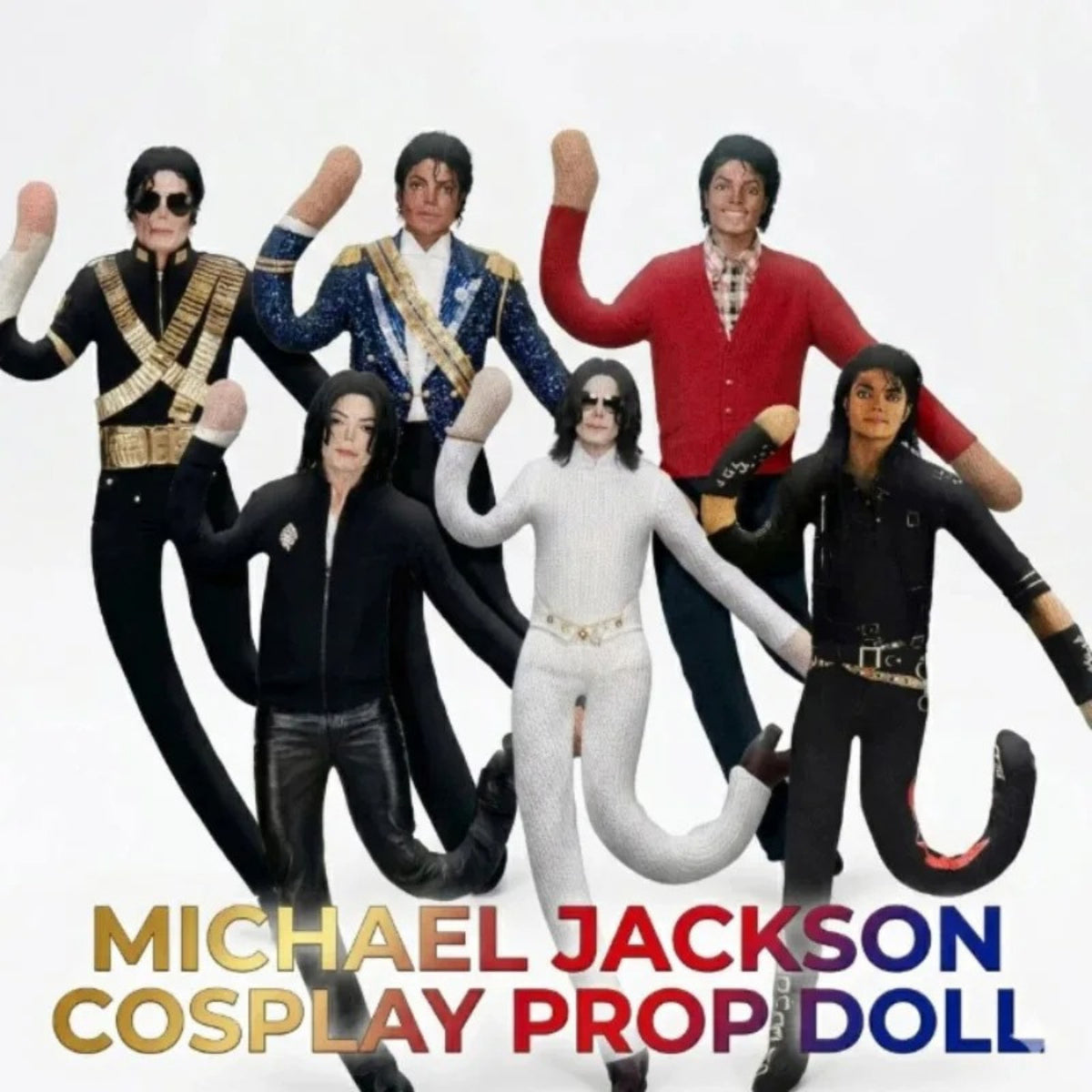 Michael Jackson Bendy Plush Doll Pack (6)