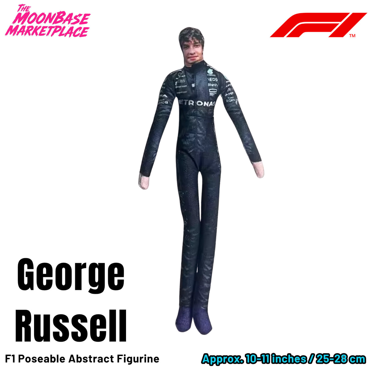 Poseable Racing Driver Plush Doll - George Russell -Smile