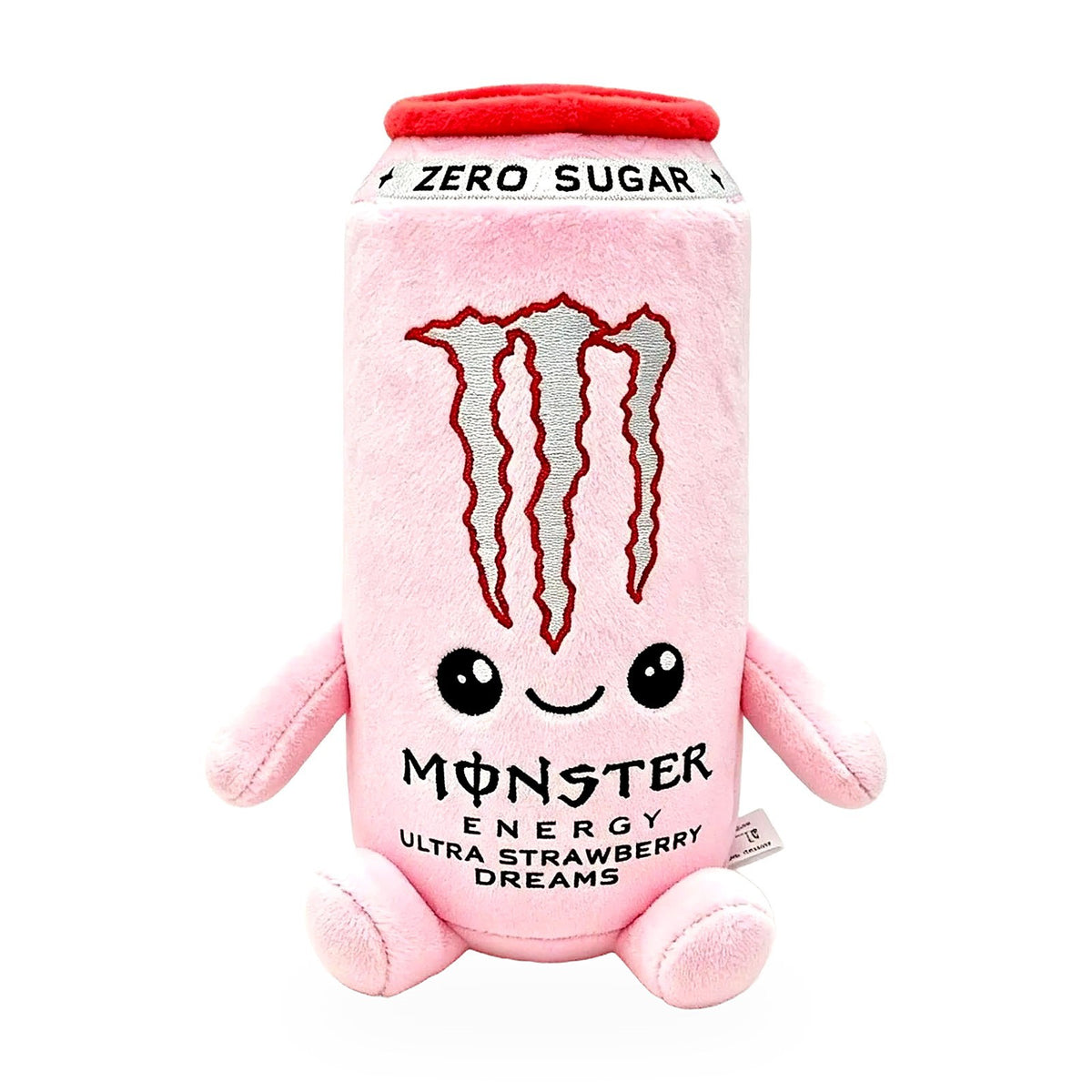 Energy Drink Can Plush Pillow, 8.7in - Monster Ultra Strawberry Dreams