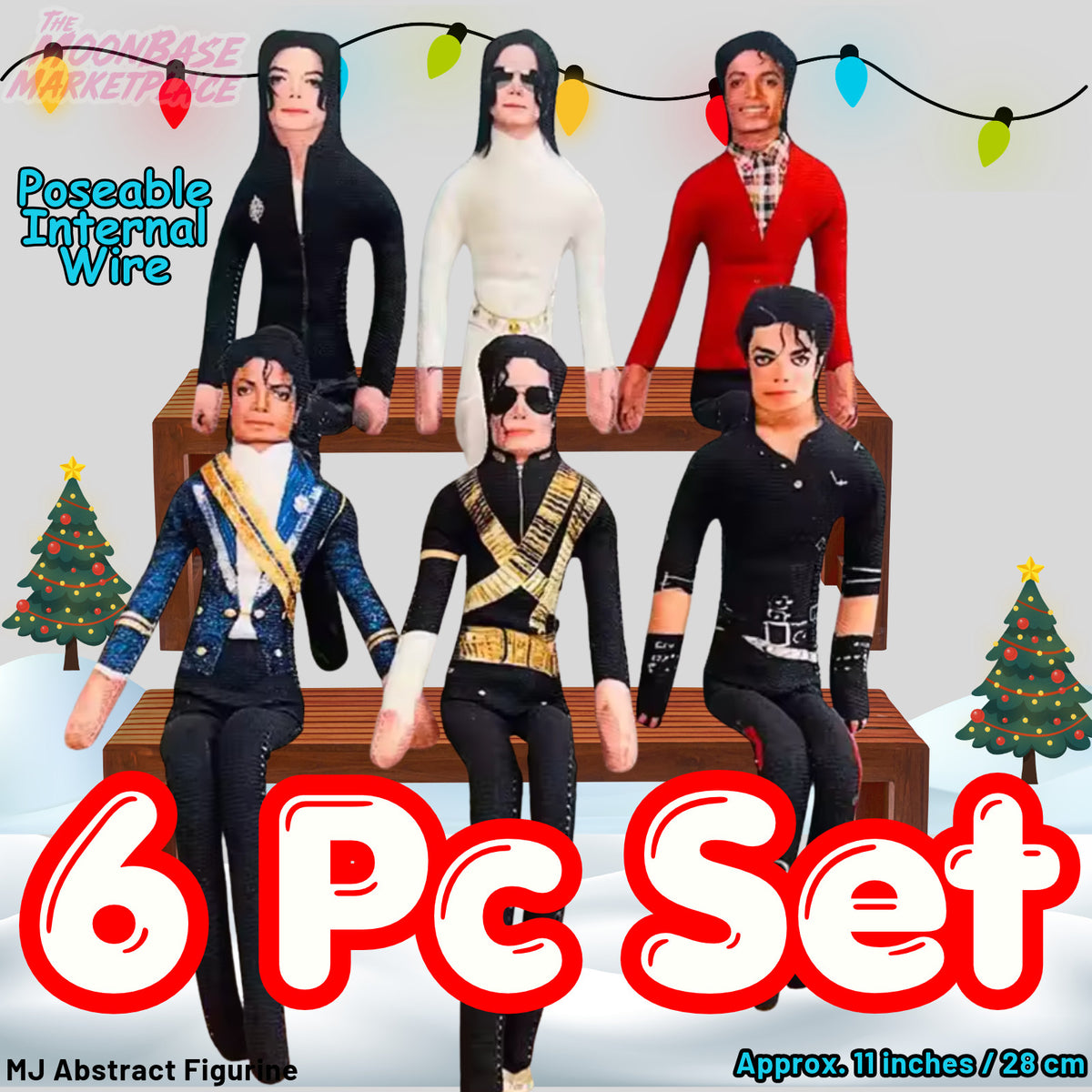 Michael Jackson Bendy Plush Doll Pack (6)