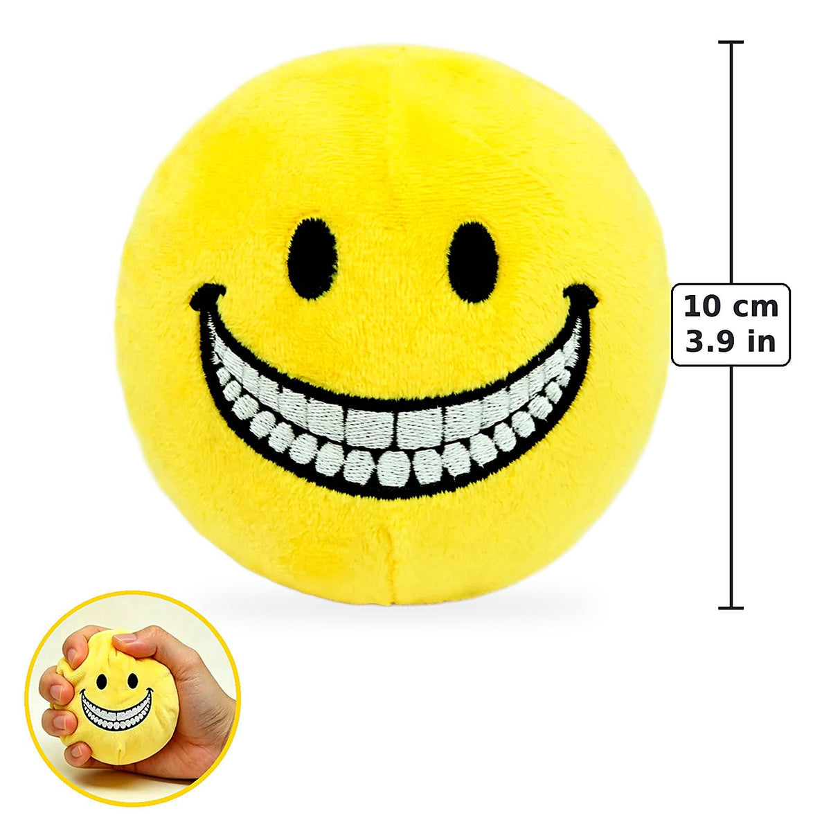 Smiley Face Plush Set: Big 10in + Small 4in