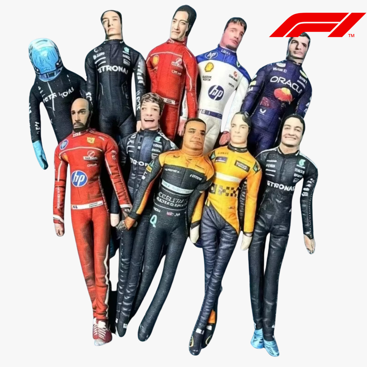 Poseable racing driver plush doll